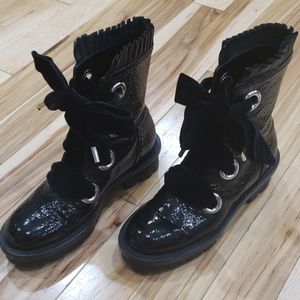 Alexander McQueen Patent Leather Combat Boot